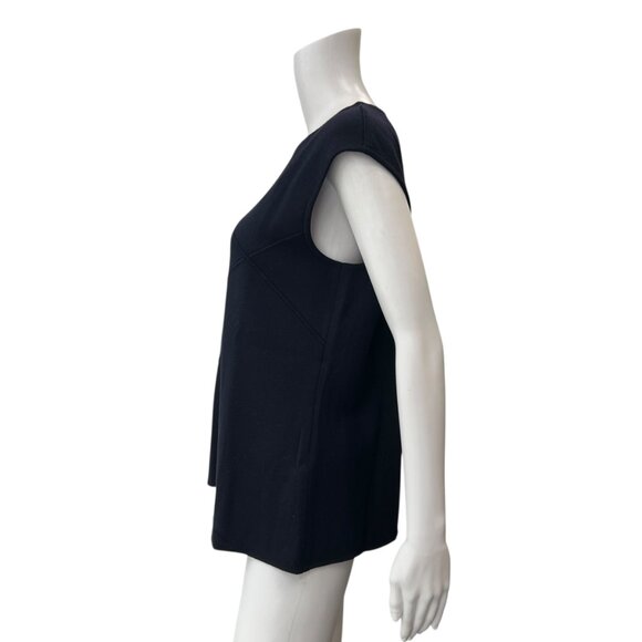 escada Black Sweater Tank Seam Cap Sleeve Wool Top size FR 44/12 - Picture 5 of 7